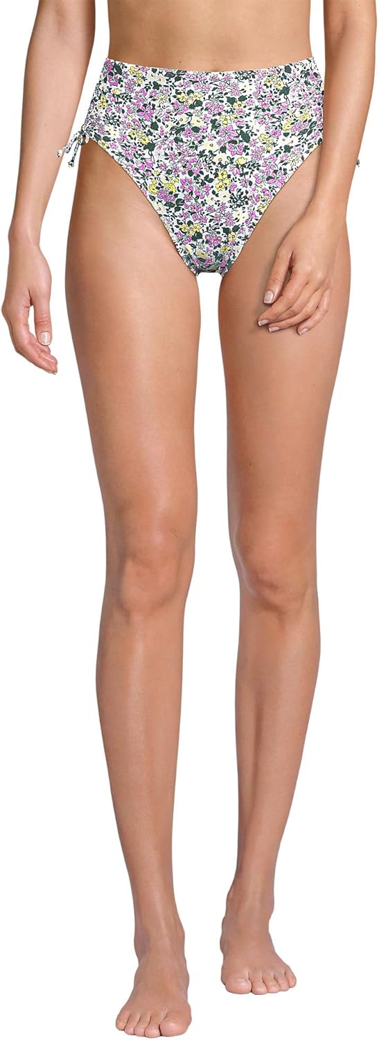 Lands' End Women's Chlorine Resistant Adjustable High Waisted Bikini Swim Bottoms