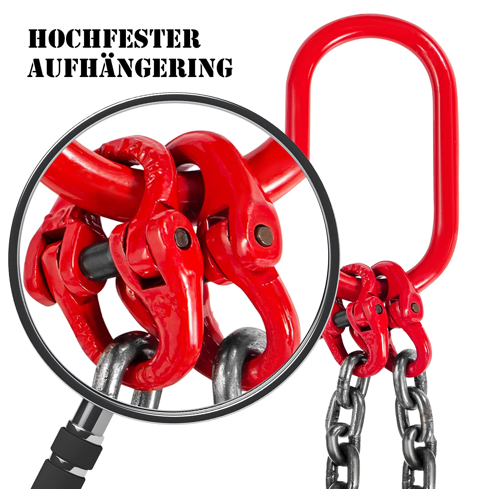 G80 Kettengehänge 1M 2 Strang Anschlagketten 8mm Krankette 3.3ft Transportieren von Lasten