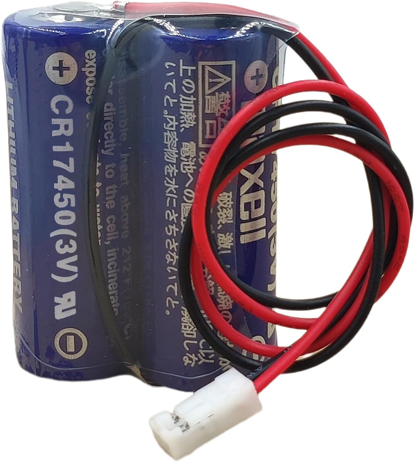 (3-Pcs) 2CR17450 CR17450 3V 2600mAh Non-Rechargeable Lithium Battery Pack for Mazak Transfer Machine Detection CR17450-2WK27/ D80UB016170 PLC Battery