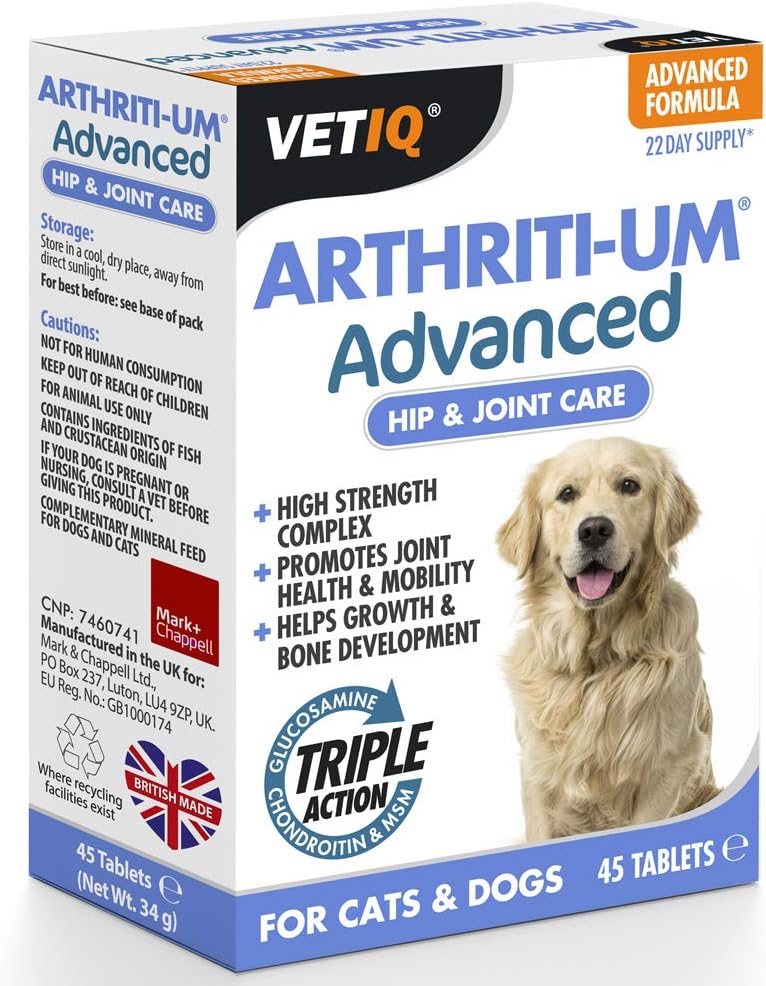 VetIQ ArthritiUm Advanced Hip & Joint Care, 45 Tablets, Dog & Cat
