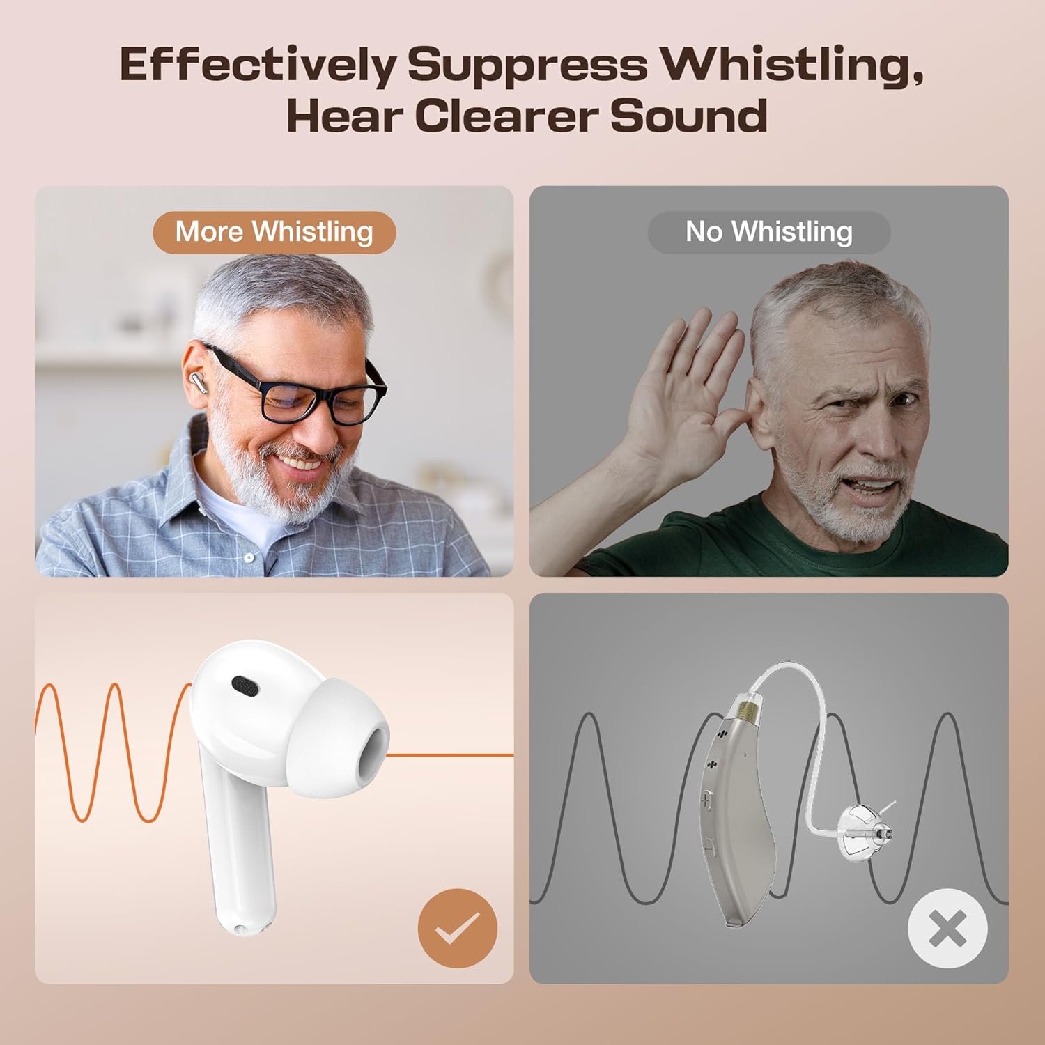 Hearing Aids for Seniors, Rechargeable Hearing Aids with Bluetooth, Hearing Amplifier for the Hearing Loss, Hearing Your Voice - Image 2