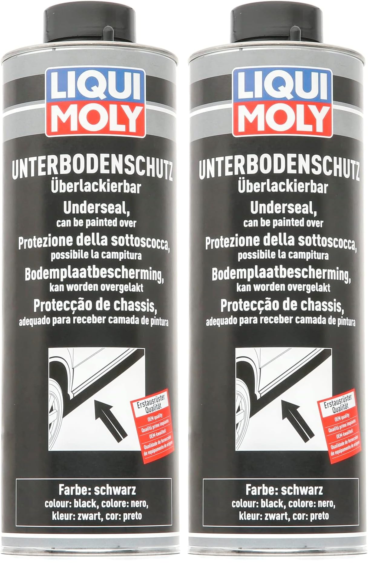 Liqui Moly Protezione della sottoscocca nero, 1 L, Protezione del corpo, Protezione sottoscocca, SKU: 6114 (Confezione da 2)