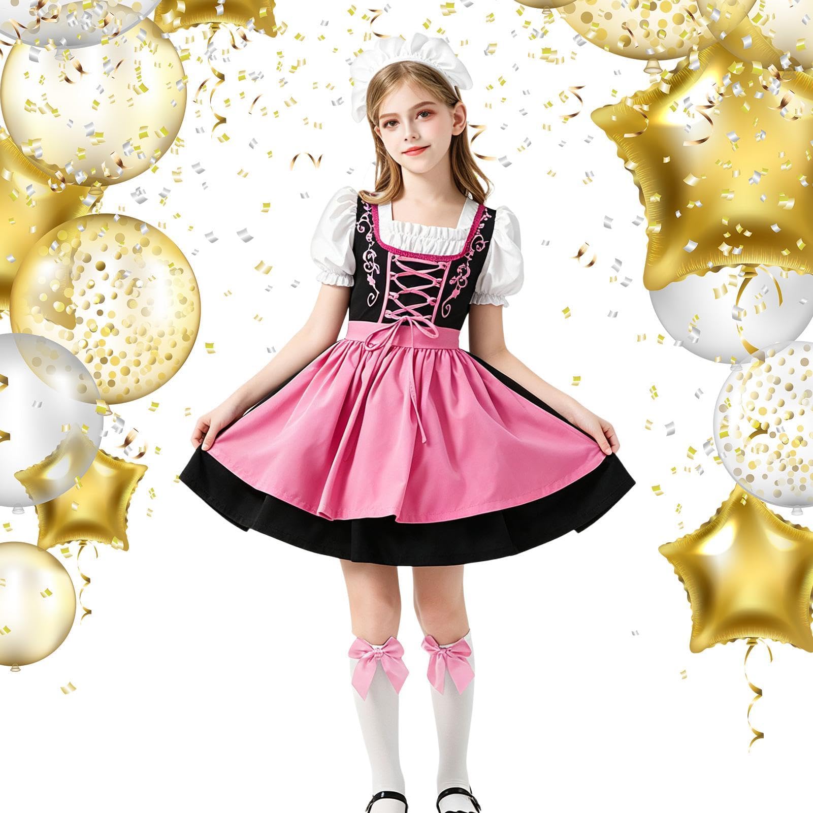 Oktoberfest Outfit bavarese Tedesco Manica Corta Abiti Cameriera