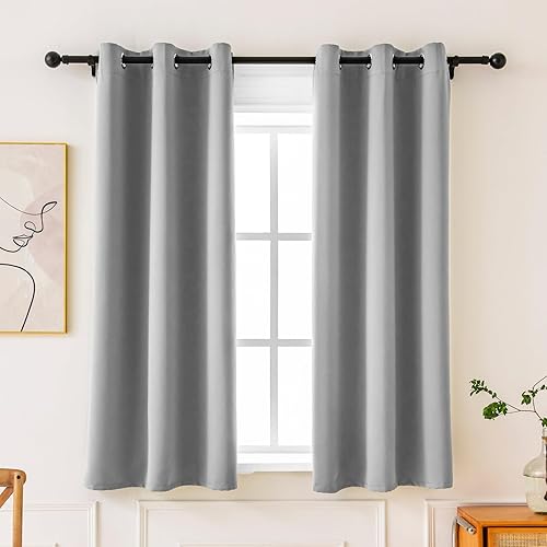 Miniatura 20 de Pickluc Cortina opaca para dormitorio, bloqueo de luz, aislamiento de calor, reducción de ruido, tela más gruesa, extra plegable, 2 paneles, 42