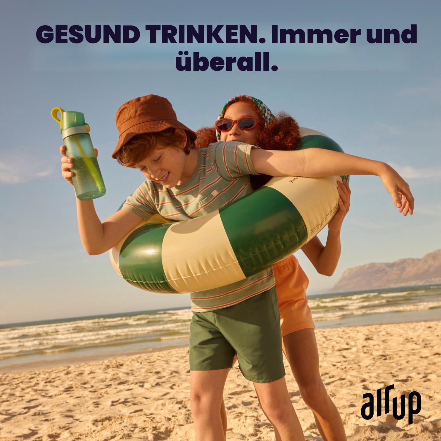 Air up® Wasserflasche (620ml) Click Original Starter-Set mit Kapseln in 5 Geschmacksrichtungen | zuckerfreie Aromatisierung | spülmaschinenfest, BPA-frei (Delfin Blau)