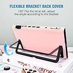 DLseego Protective Hard Case for Nintendo Switch 2 (2025), Slim PC Grip Cover for Joy Con, Detachable JoyCon Controller Protectors-Shockproof & Scratch-Resistant Console Shell, 6 Thumb Grips - Pink