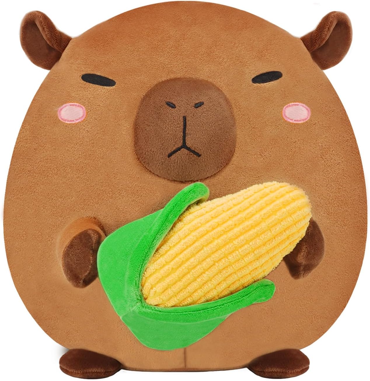 BRICHOEE Capybara Plush Toy, Cute Capybara Stuffed Animal Holding Corn, Soft Capybara Plushie Gifts for Girls Boys (Capybara with Corn, 10 inch)