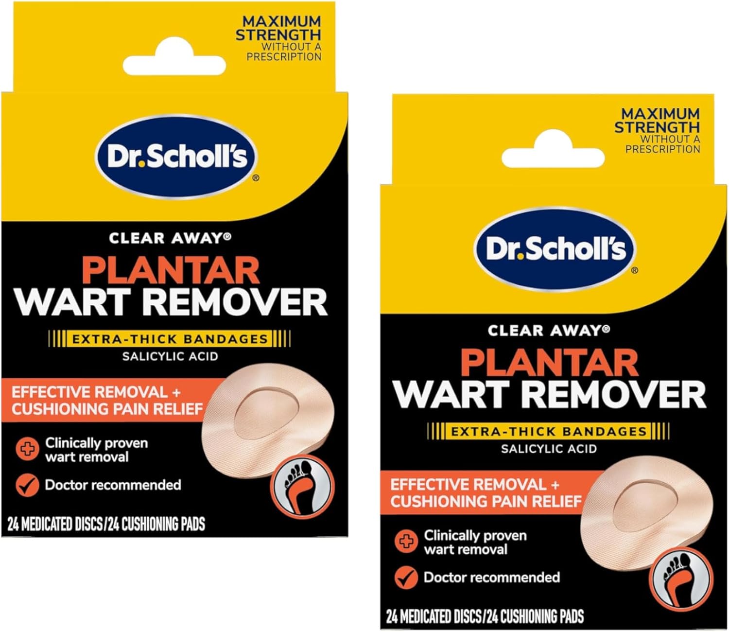 Dr. Scholl's Clear Away Wart Remover Plantar 24 ea (Pack of 2)