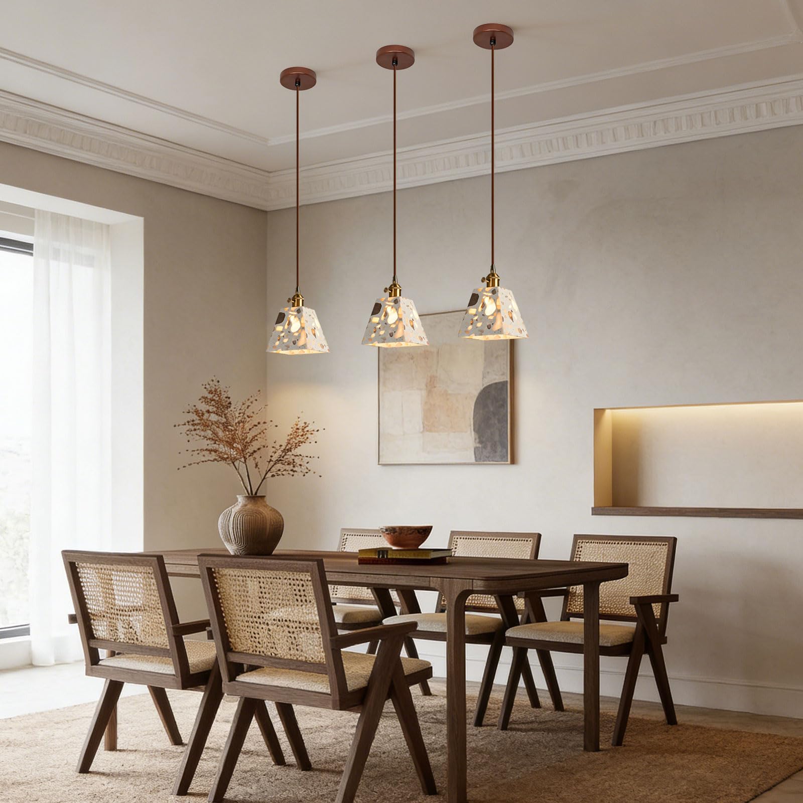 Lampada A Sospensione Terrazzo Con Base In Legno, A Orientabile
