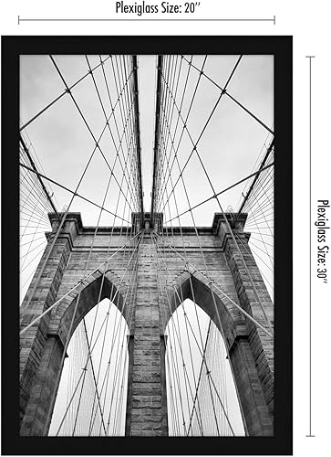 Vista 80 de Americanflat - Marco para póster de 71 x 74 cm con plexiglás pulido, portarretratos negro de madera industrializada, Epic Collection, marco ancho