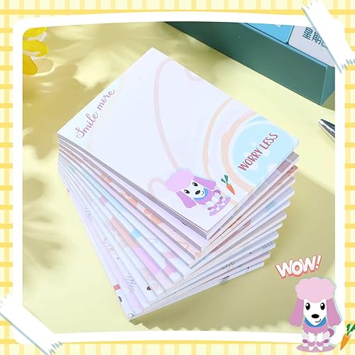 Miniatura 4 de Paquete de 12 blocs de notas inspiradoras para perros de 4 x 3 pulgadas, divertidos escritorios autoadhesivos para perros, para estudiantes,