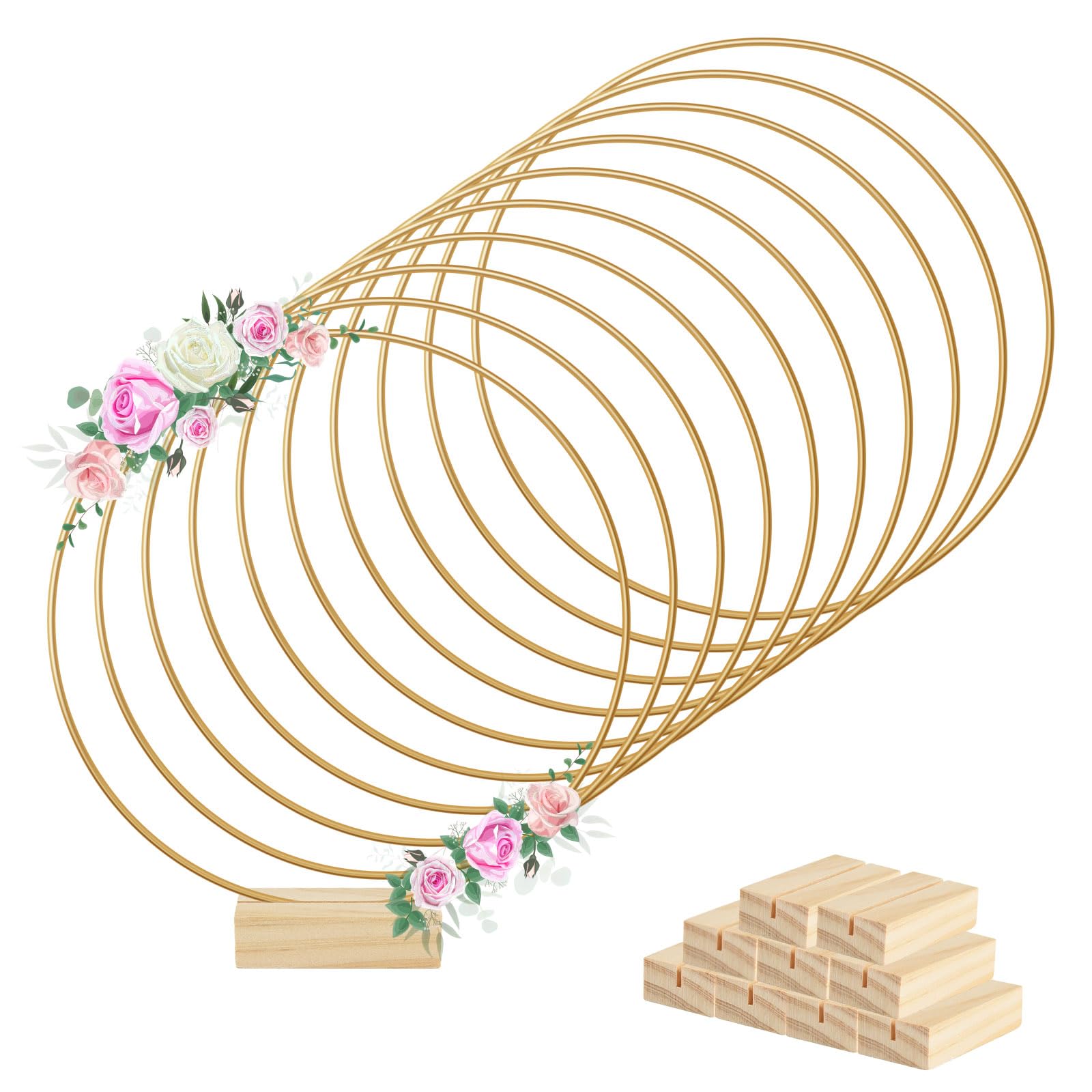Kit couronne de fleurs DIY et décoration de table en métal et bois x10