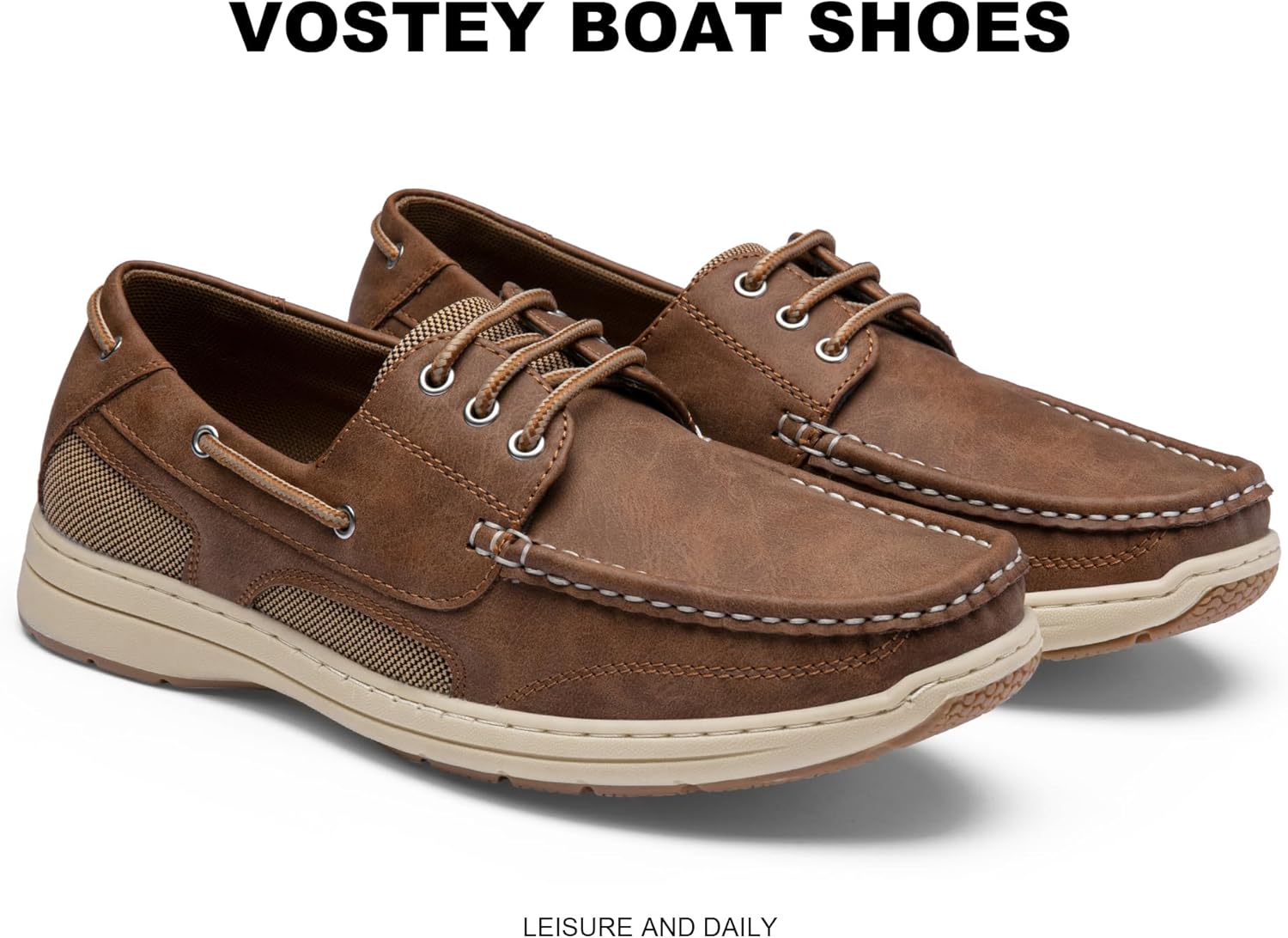 Vostey Men's Loafers & Slip-ons 3-Eye Boat Shoes Men Comfortable Casual Loafers for Men - Image 4