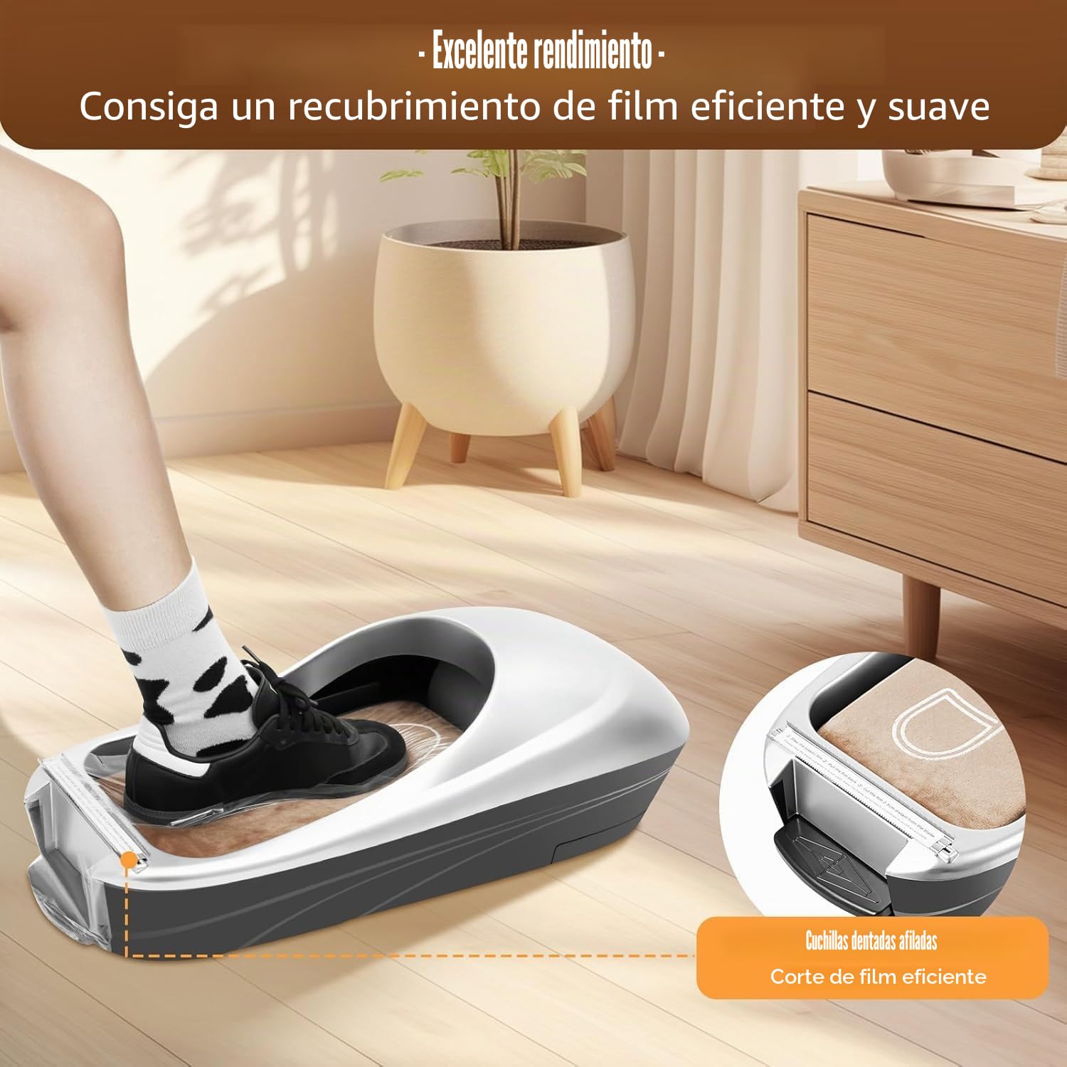 Dispensador automático de cubiertas para zapatos, máquina desechable para cubiertas de zapatos con 1 rollo de película para zapatos, antideslizante, máquina de película para zapatos, máquina para cubr