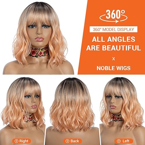 Miniatura 3 de Noble - Peluca de pelo sintético, con ondas naturales, medio y largo, colorida y a la moda