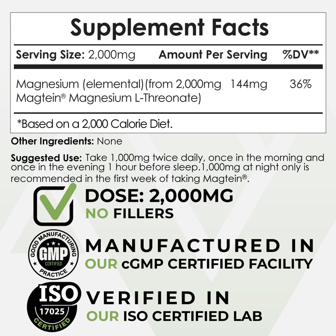 Nootropics Depot Magtein Magnesium L-Threonate Powder | 120 Grams | Mineral Supplement, Natural | Supports Mitochondrial Function, Cognitive Function | Promotes Heart & Cardiosvascular Health — Amazon image 2