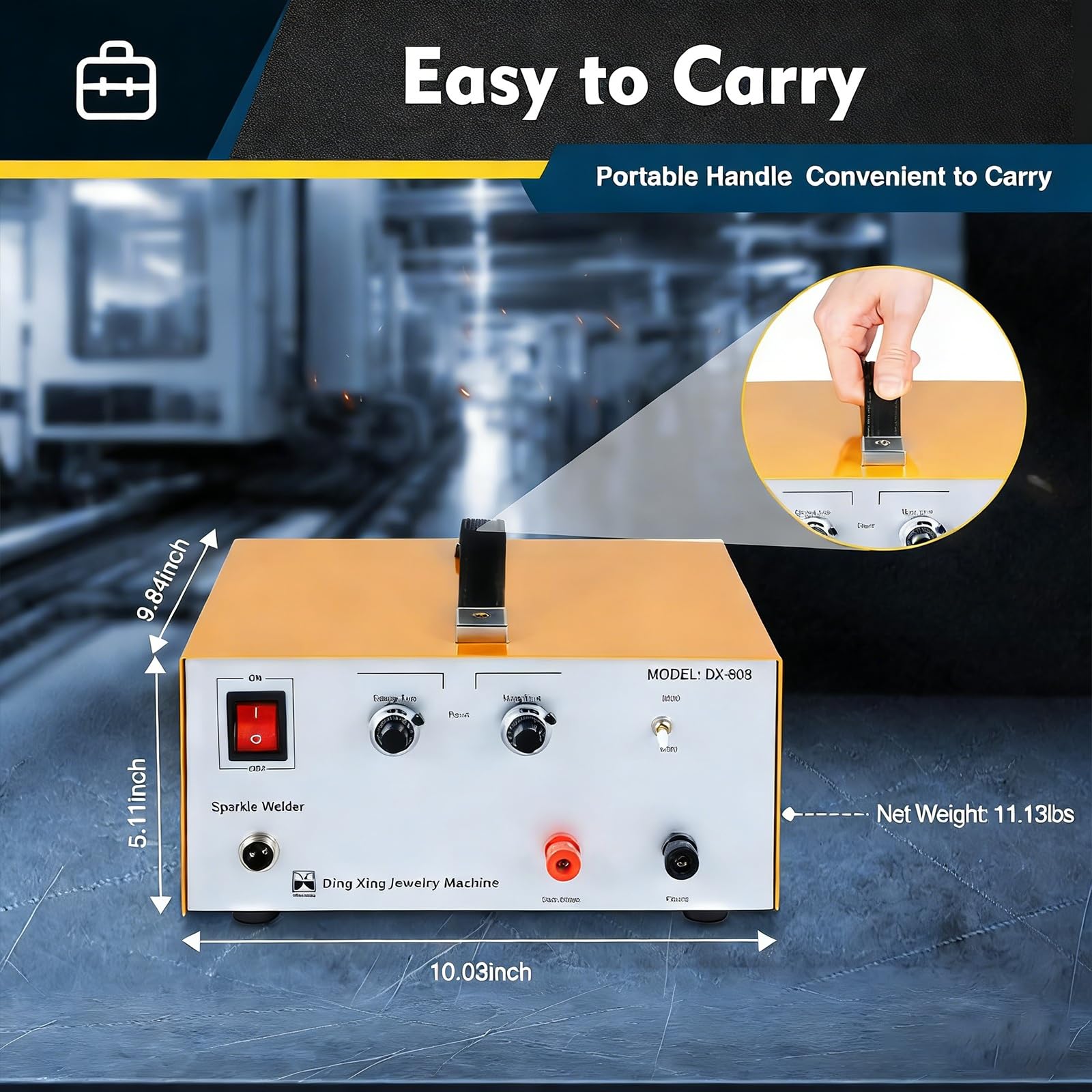 Soldadora por puntos para joyería de 80 A, kit portátil para soldar joyas, equipo portátil de soldadura por puntos de plasma para reparación de joyas DIY, soldadora por puntos de pulsos brillantes
