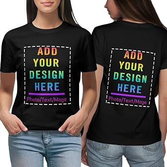 Custom T-Shirt,Customized Photo Tee,Design Your Own Personalized Shirts Gifts Add Photo Logo Text