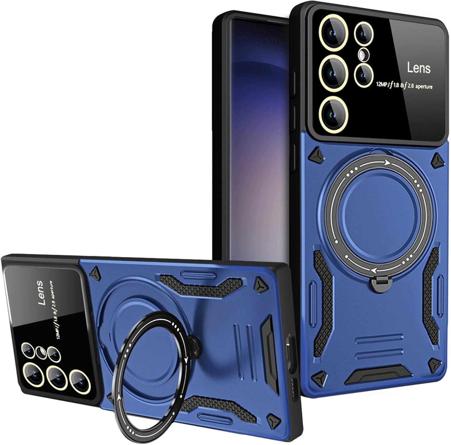 Slim Magnetic Ring Stand Case for Samsung Galaxy S26/S26 Plus/S26 Ultra, All-Inclusive Lens Protection, Shockproof & Non-Slip Cover(Purple,S26)