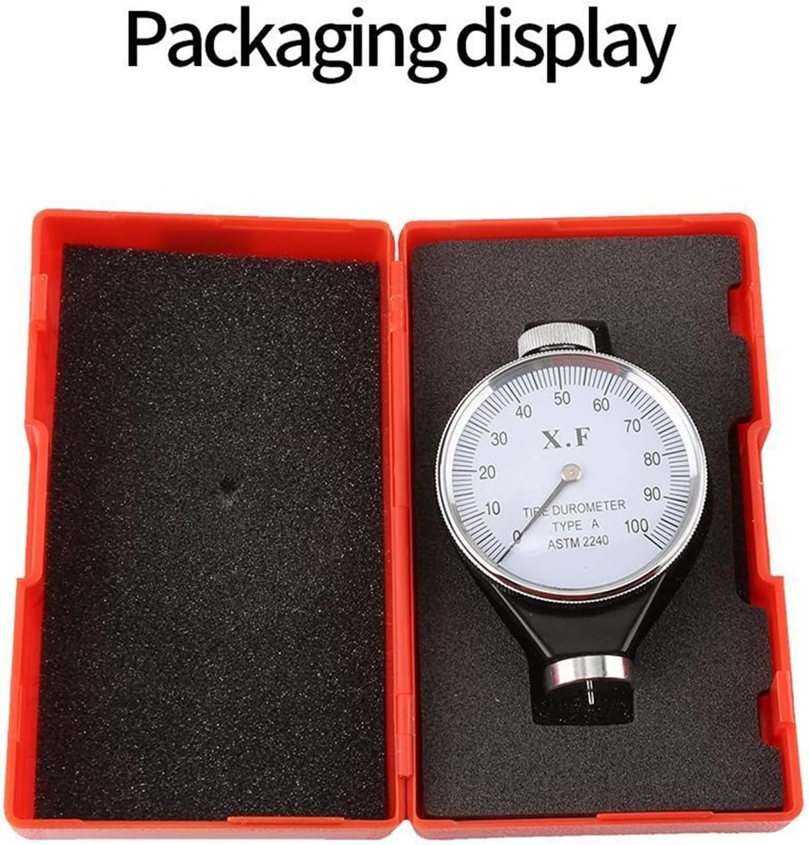 Hardness Tester Meter Type O/A/D Rubber Tire Durometer Hardness Tester High Accuracy Tire Hardness Meter Portable Pressure Gauge 0-100 Degrees Measure (Color : D Rubber Size : Large)