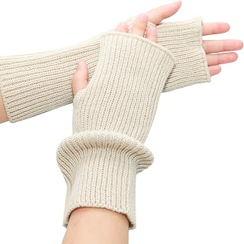 Lilaly 1 Pair Arm Warmers, Therian Arm Warmers, Fingerless Gloves for Women, Hand Warmers Glove 100% Polyester