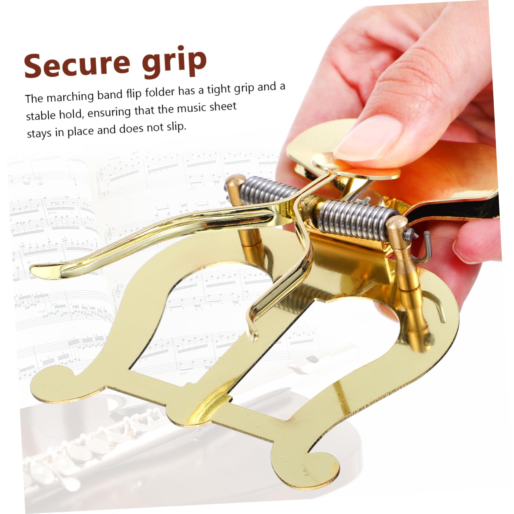 HANABASS Marching Band Flip Folder for Trombone Durable Clip Lyre Music Holder Grip Easy to Use Sturdy Design for Instruments and Music