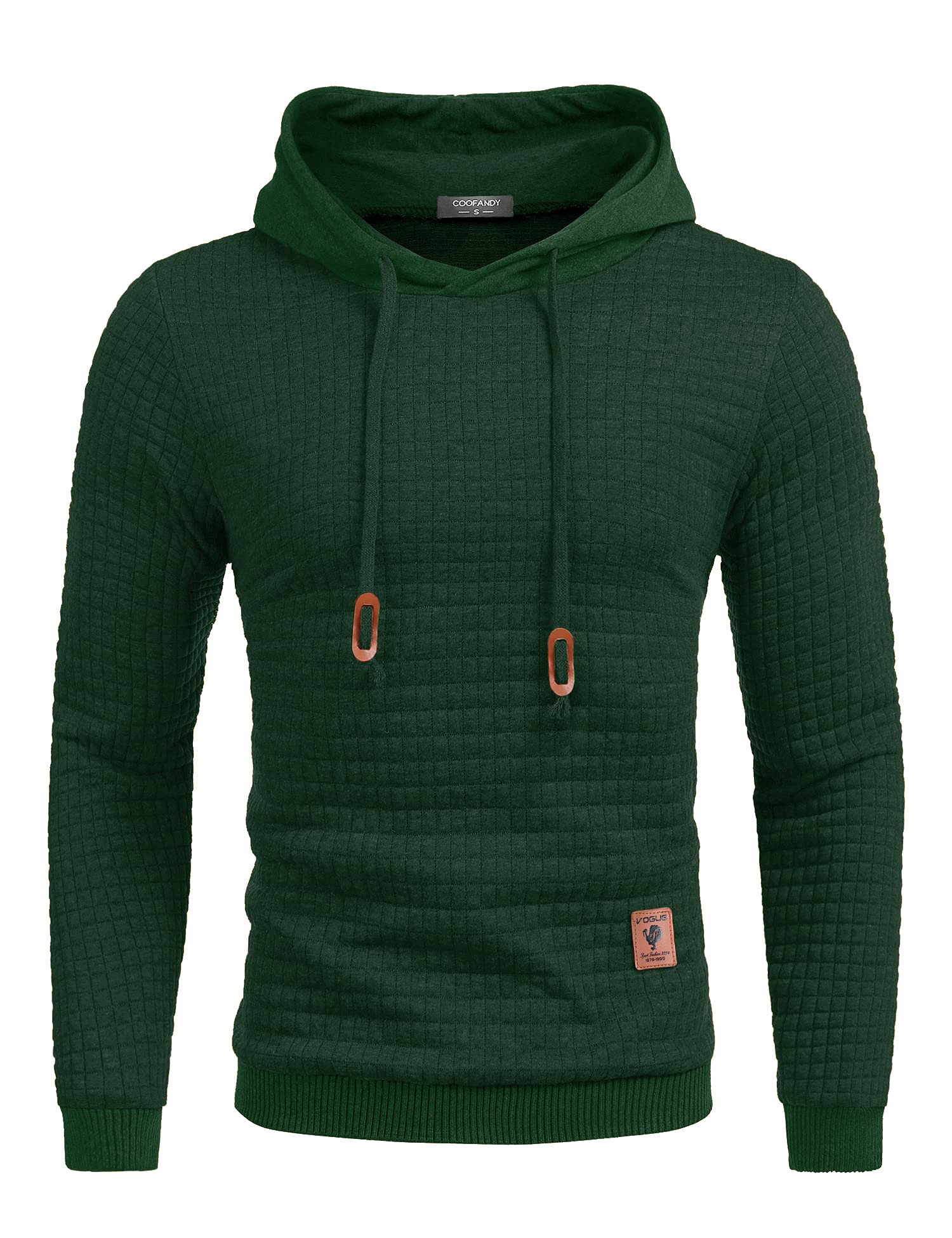 COOFANDY Felpa con Cappuccio da Uomo a Maniche Lunghe da Lavoro Pullover Jacquard a Quadri con Cappuccio