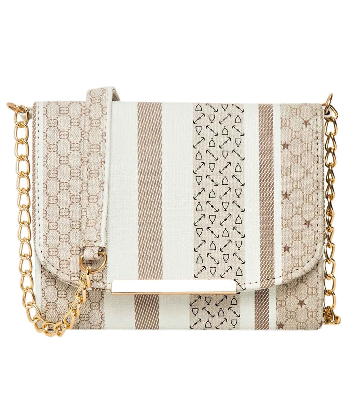 Buy ADISA Women Girls Stripes Cross Body Sling Bag (SL5100BEI_Beige