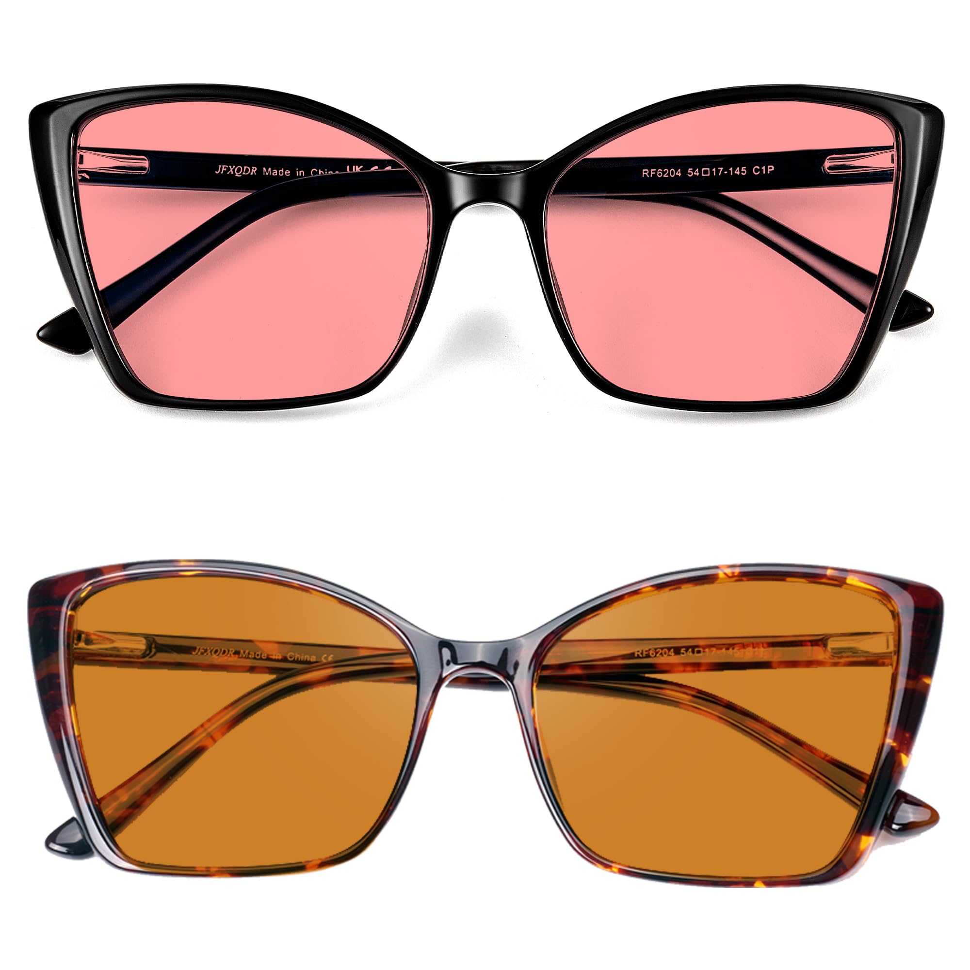 Lunettes Anti Lumière Bleue pour Femmes, Œil de Chat Surdimensionné Tendance, Lunettes de Gaming sur Ordinateur Anti-Reflets & Anti-UV RF6204