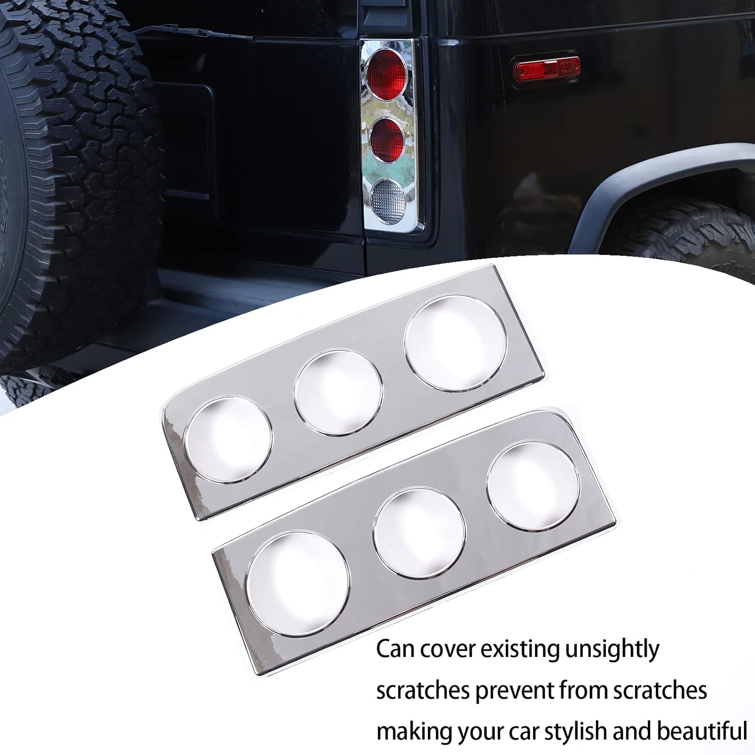 Lcojicep Rear Upper Tail Light Lamp Vent Cover Guard Compatible with 2003-2009 Hummer H2, Rear Lamp Cover Guard Trim Bezel Frame,Car Decoration Accessories (Light taillight Cover)