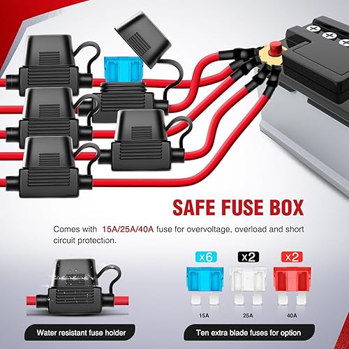 Vista 33 de Nilight - NI -WA 06. Kit de cableado de la barra de luz LED - 2 cables 12V Interruptor de encendido y apagado, relé de potencia, fusible