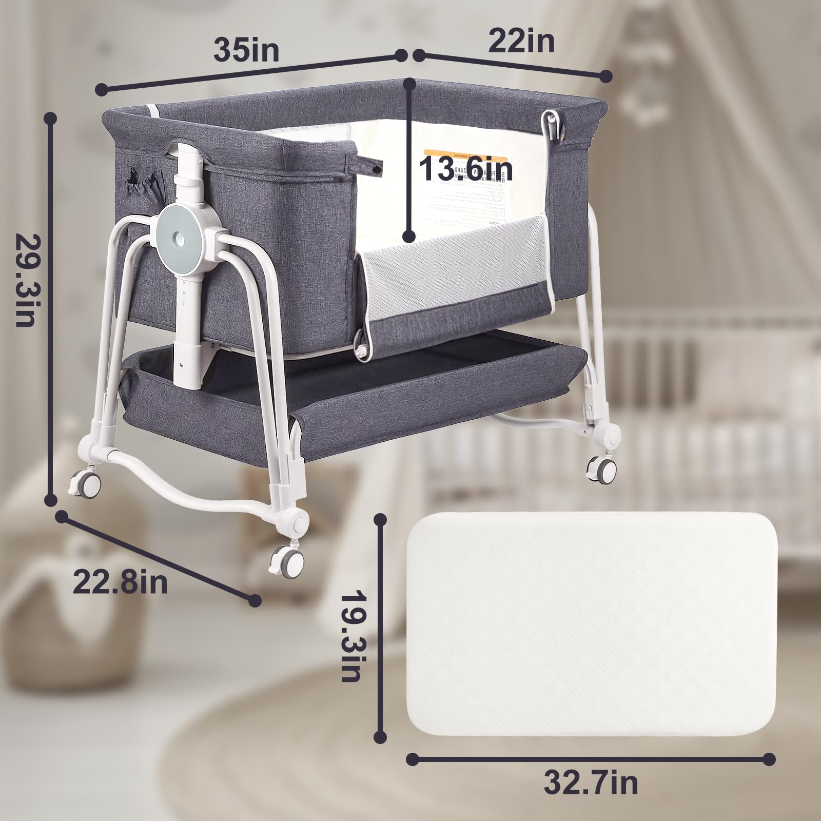 Amazon.co.jp: Suihuooo 4 in 1 ベビーベッド 新生児 折りたたみ