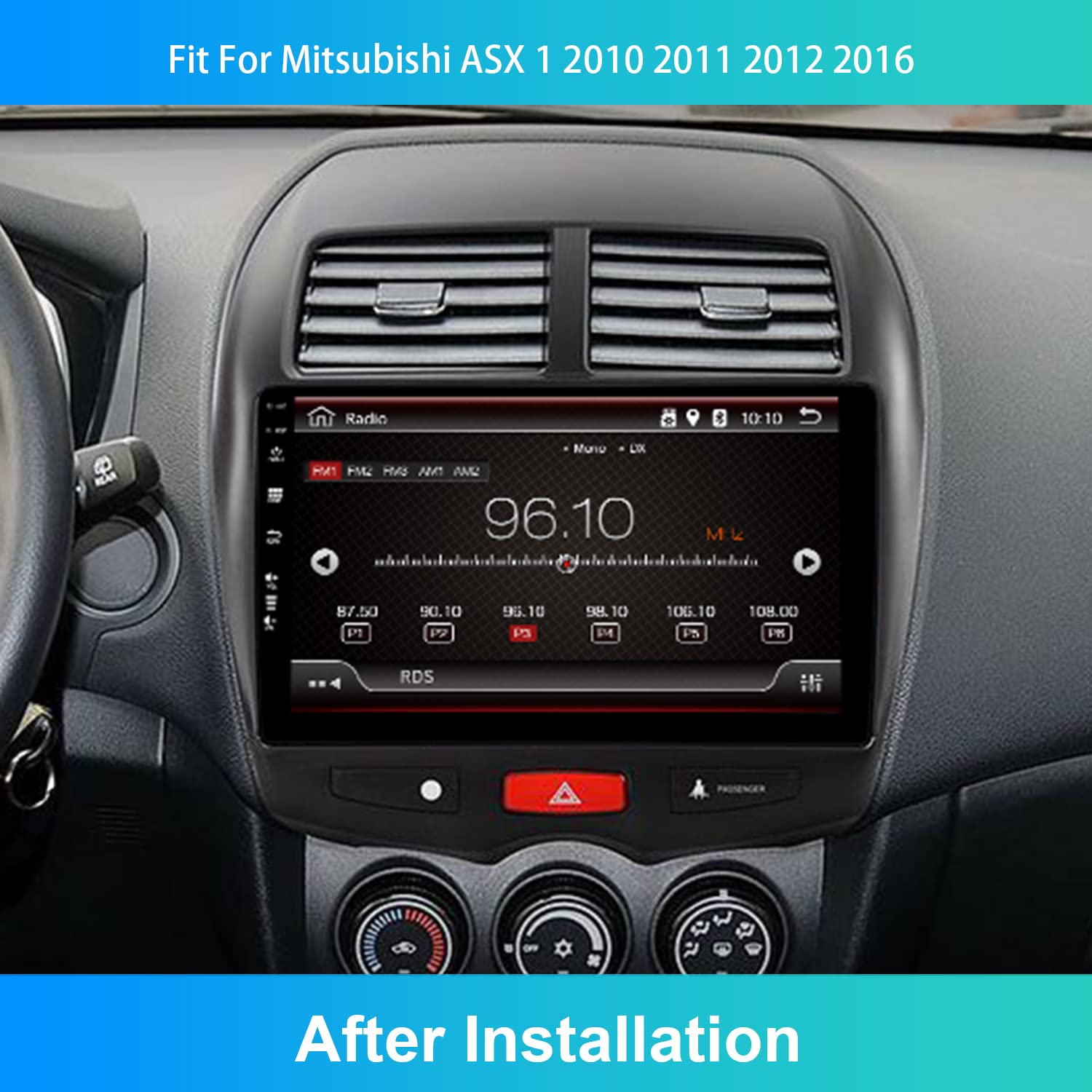 Bobuluo Car Radio For Mitsubishi ASX 2010-2017,10.1 Inch Android 13 Touch Screen Stereo, Wirelessly Carplay/Android Auto/GPS/SWC/Bluetooth +1080P AHD Backup Camera,2+32G