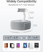 Vista 7 de LULULOOK Ultra Fluffy Kindle Pillow Stand for Reading, Lap Tablet Pillow Stand with Snack Bowl & Flodable Arm Compatible with iPad, Phone and