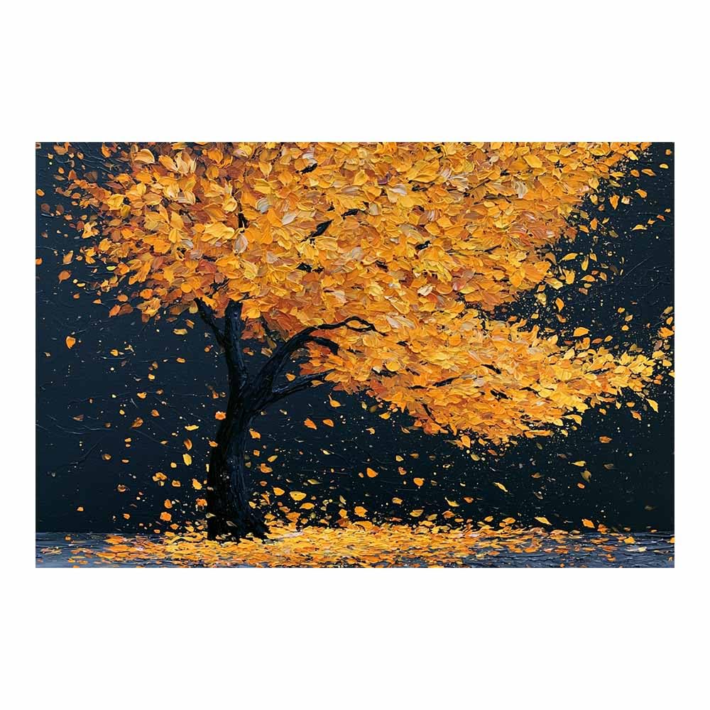 HOQIU Canvas Wall Art Autumn Gold Tree tree poster, landscape wall art, for Living Room Bedroom Bathroom.(Multicolor)-70x100cm Unframed