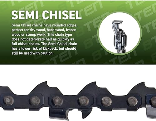 Vista 97 de 8TEN Cadena de motosierra para Husqvarna 254 455 340 351 353 350 55 455 Rancher Poulan Jonsered Echo 16 pulgadas .050 .325 66DL