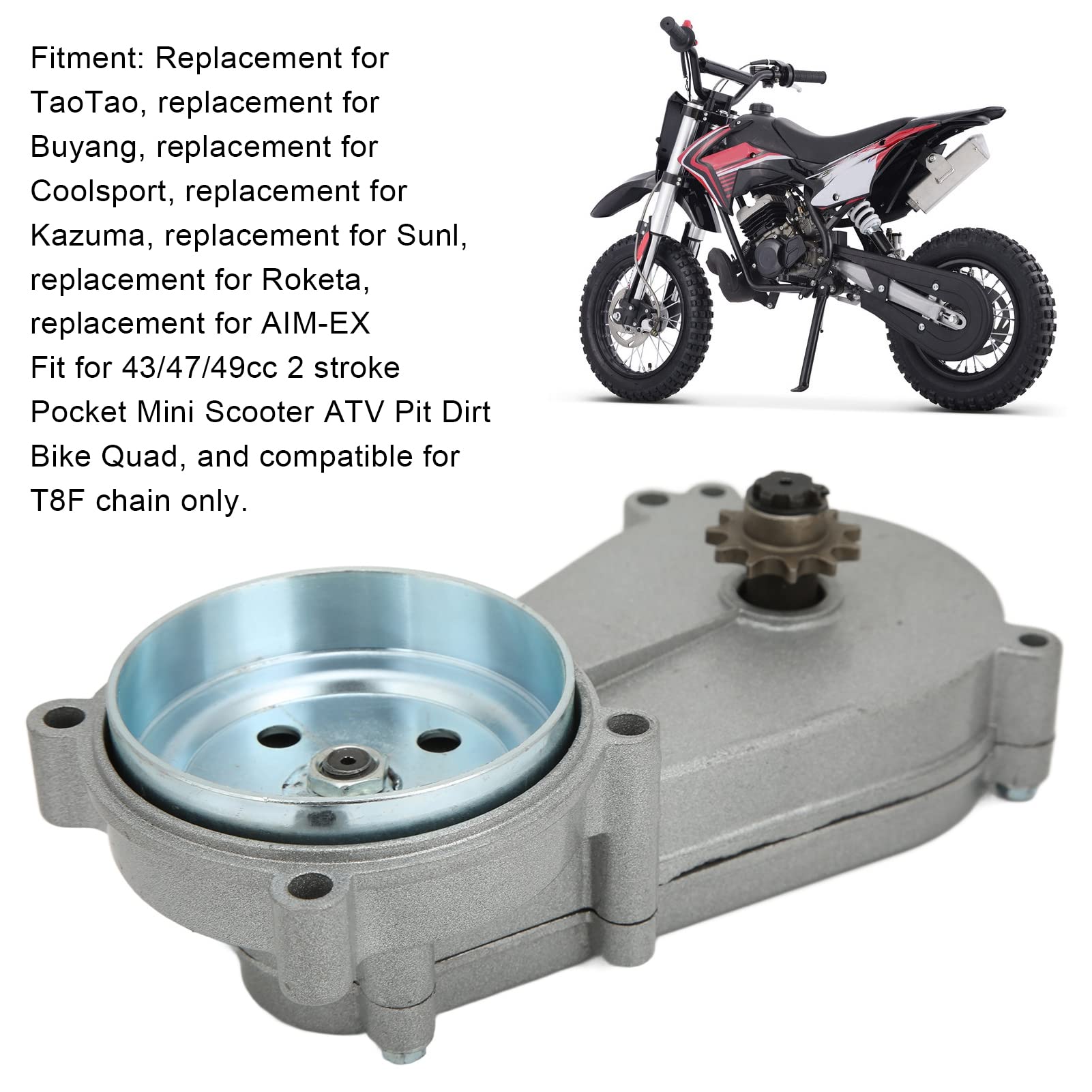 Catena Per Mini Quad E Minimoto 2T - Passo 8mm, Per Pignone 6 Denti, Lunghezza 50cm Piegata