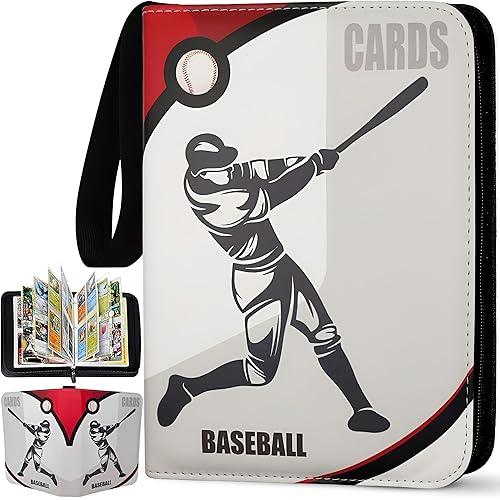 small baseball card binder Amazon.com: Baseball Card Binder with Sleeves 400 Pocket, Baseball Card  Holder for Trading Cards Baseball Collector Album New York Sports Card 3  Ring Binder Storage Book Folder for Kids Gift (White) :
