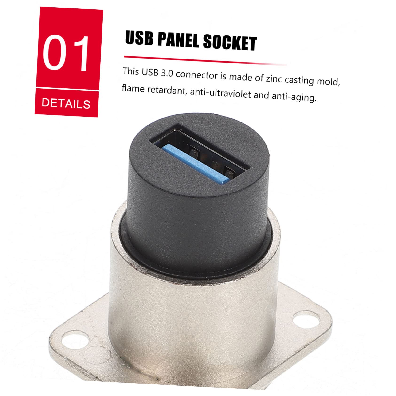 BELLIFFY 8pcs USB Panel Mount Coupler Flush Mount Female to Female Extension Connector for Data Transfer Casting Mold High-Speed USB Accessory for Desktop and Laptop Use