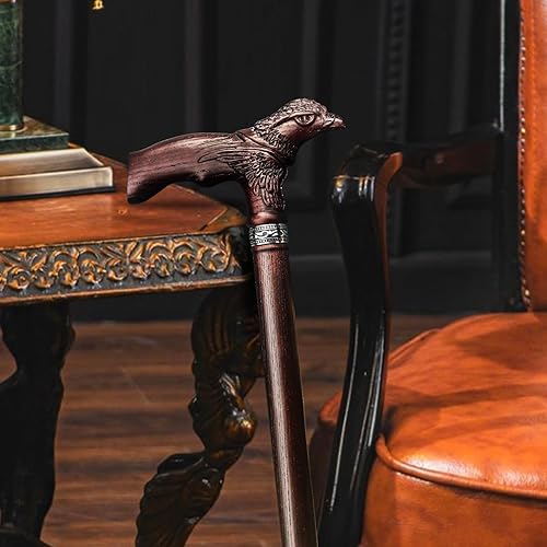 Miniatura 3 de Bastón de madera tallada a mano, fabricado en Estados Unidos, con águila tallada, ergonómico, elegante, bastones de madera para hombres y mujeres,
