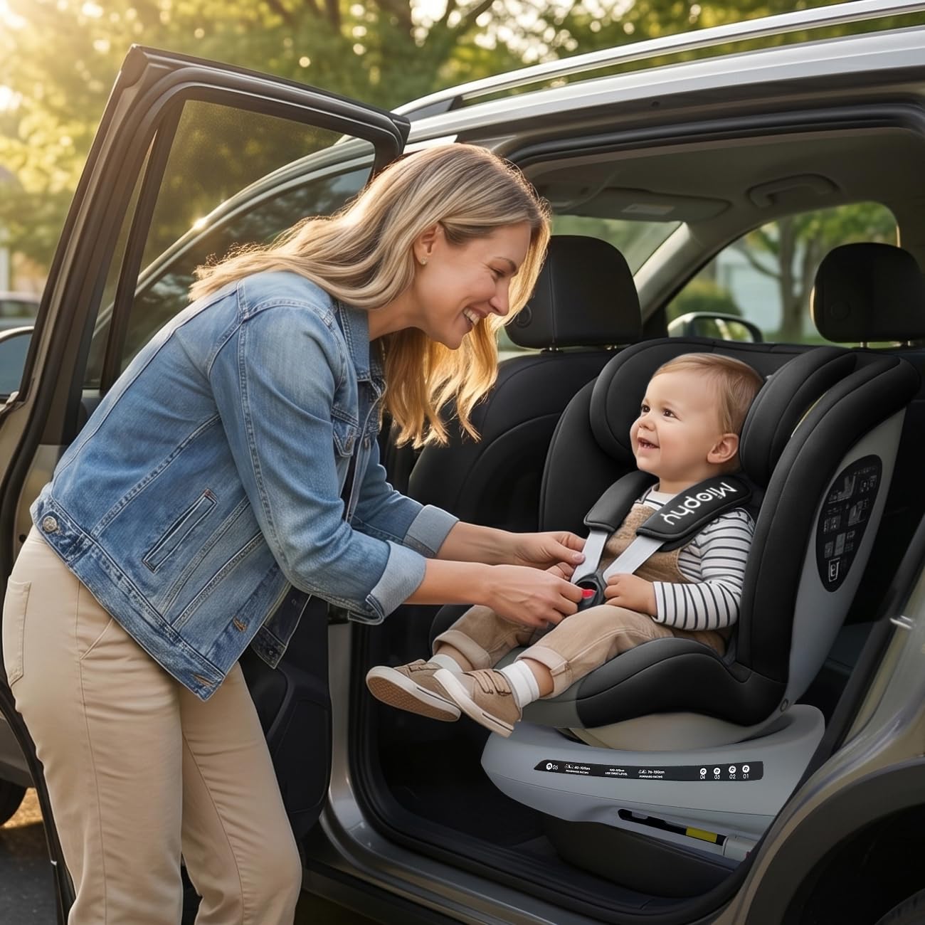 Siège Auto 360 Pivotant, 0-12 ans, 40-150 cm, I-Size Bébé Siège Auto ISOFIX, Groupe 0+1/2/3, Dos à la route jusqu'à 105 cm, 5 Inclinaisons