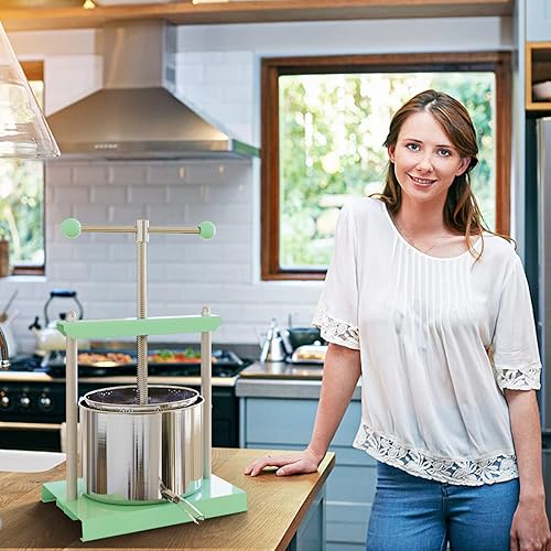 Miniatura 6 de Prensa manual de tintura de queso hierbas frutas vino con bolsas de filtro reutilizables barriles de acero inoxidable para jugo verduras vino aceite