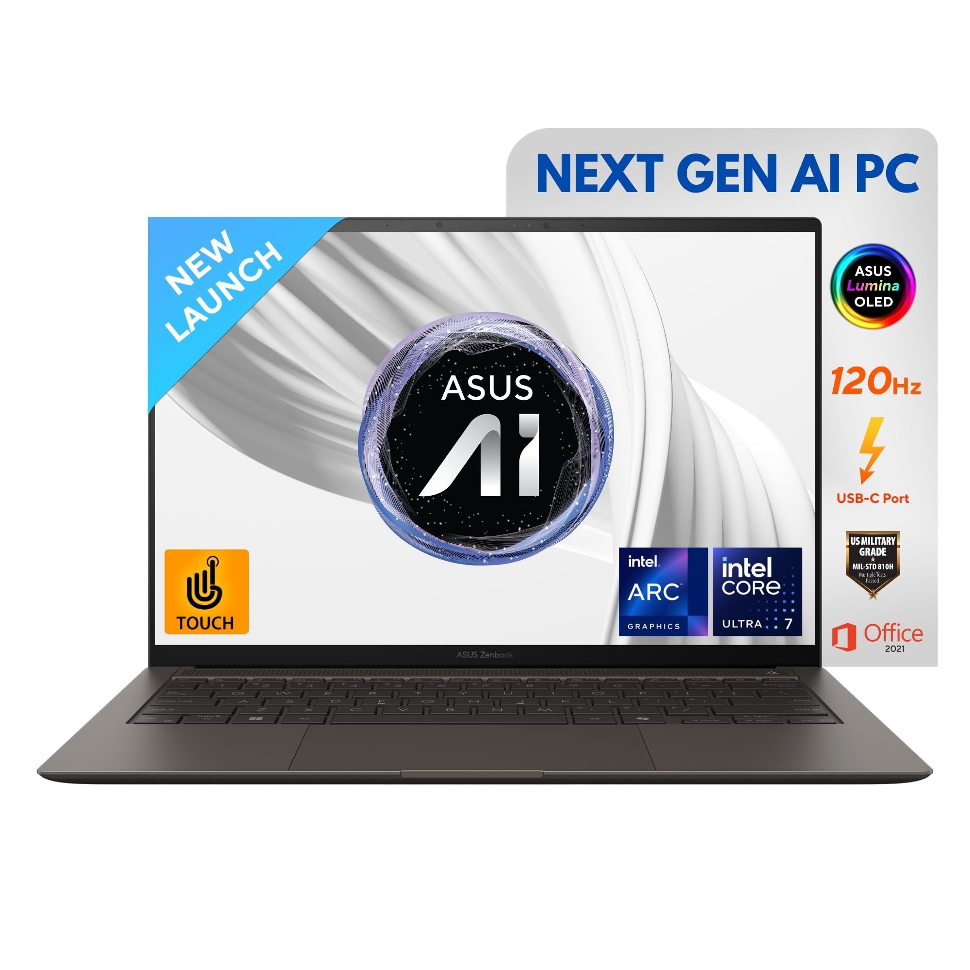 ASUS Zenbook S 14,3K OLED 16:10 Touch,120Hz, 500nits, Core Ultra 7 Processor (Series 2), Thin & Light Laptop(32GB RAM/1TB SSD/Windows 11/Office Home/72Whr Battery/Zumaia Gray/1.2 Kg),UX5406SA-PZ357WS (B09J2CMNVB) Amazon Price History, Amazon Price Tracker