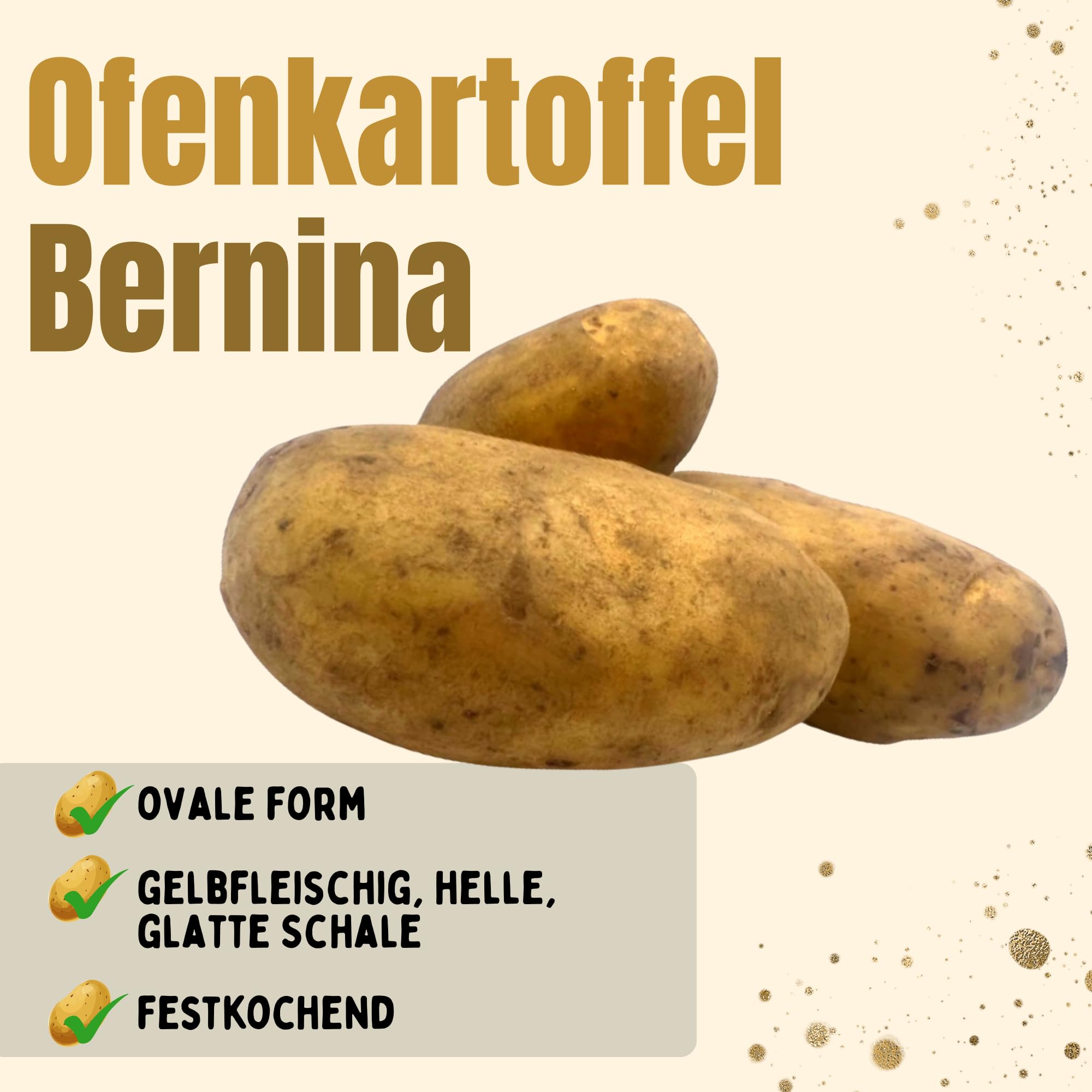FRUCHTVERSAND24® Ofenkartoffel (Speisekartoffel), Sorte: Bernina, Inhalt: 2,5 kg (ca. 5-8 Stück), ideal für die Zubereitung als Backofen-Kartoffel