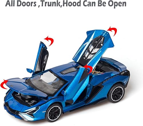 Miniatura 3 de Lambo - Auto de juguete Sian FKP3 modelo de auto fundido a presión con luces y sonido, auto de juguete para niños de 3, 4, 5, 6 años + años (azul)