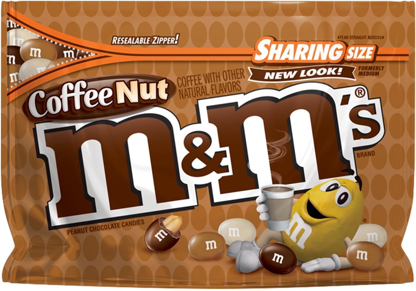 M&M'S Coffee Nut Peanut Chocolate Candy Sharing Size 9.6-Ounce Bags (Pack of 2)