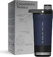 Coqueteleira Térmica ELLYM NUTRITION 600ml Com Compartimento Whey Inox Academia Profissional Shaker (Azul Marinho)