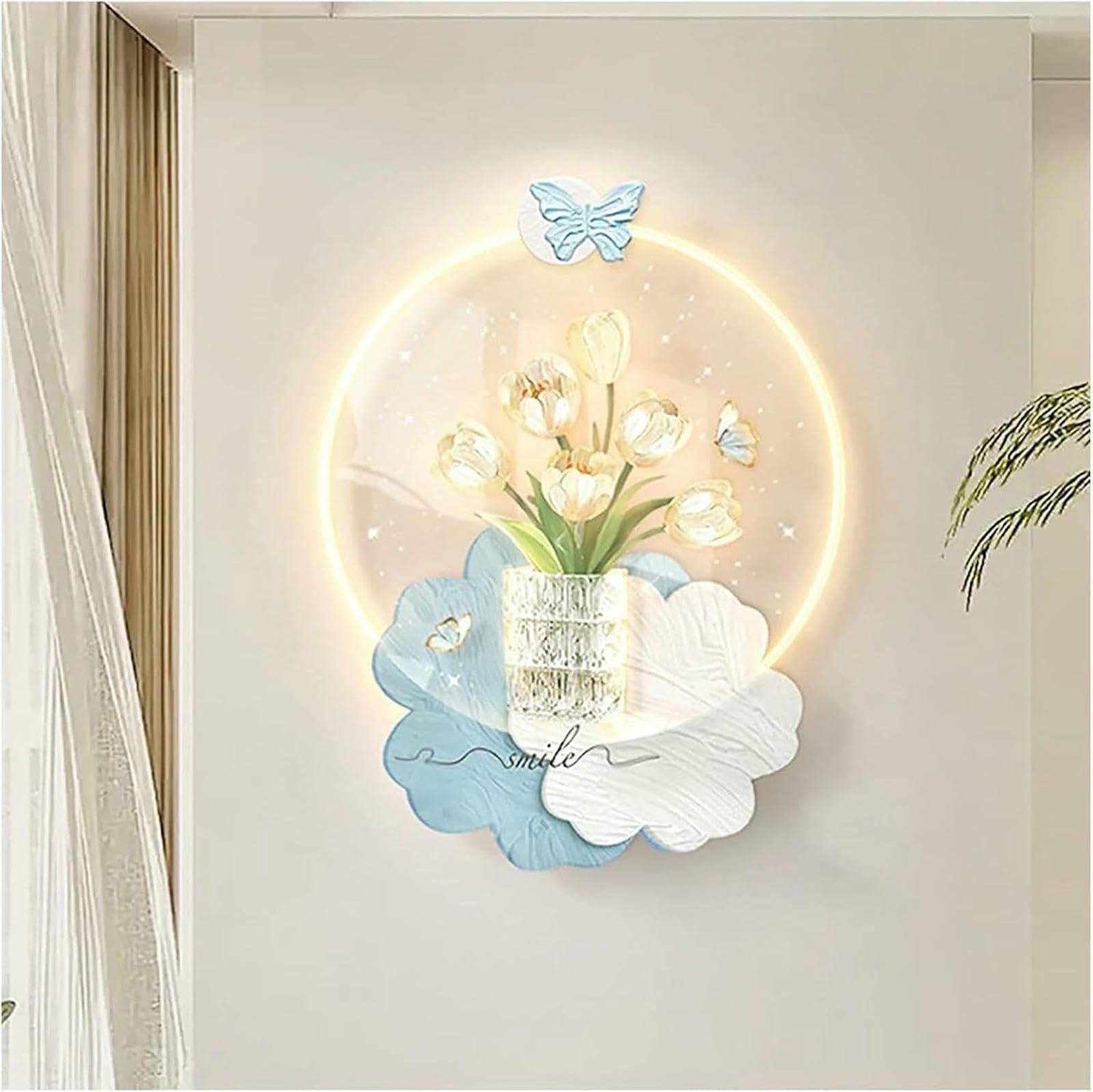 Pintura decorativa LED con relieve 3D para salón moderno y pasillos