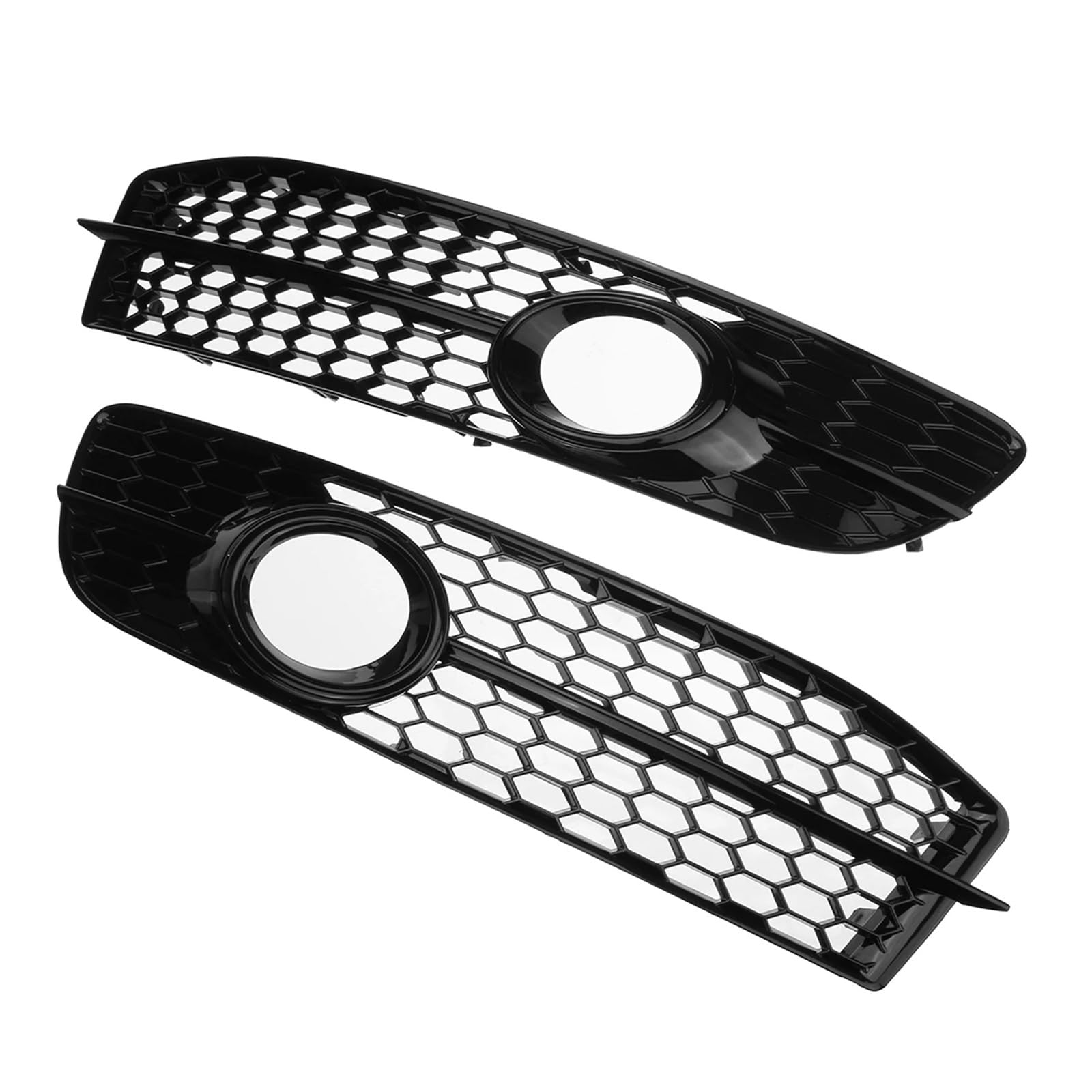 Griglia anteriore compatibile con Audi A6 C6 S-line S-Facelifted 2008-2011 Paraurti anteriore Fendinebbia Griglia di copertura della lampada a nido d'ape 4F0807681Q01C(Chrome Silver)