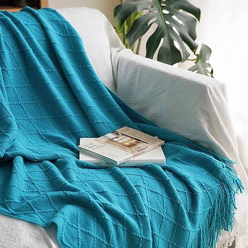 Miniatura 2 de MSense Store Mantas para sofá, manta tejida de punto, suave, cálida, acogedora, ligera, manta decorativa con borlas para sofá, cama, sofá, para